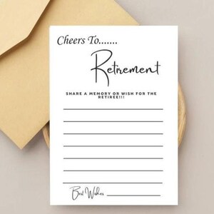 Carte de voeux de retraite, souvenir de retraite minimaliste moderne, carte d'idées de liste de seaux, carte de conseils et de voeux de retraite