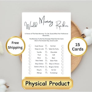 La mamma preferirebbe il gioco del baby shower, attività per il baby shower, futura mamma, gioco minimalista per il baby shower
