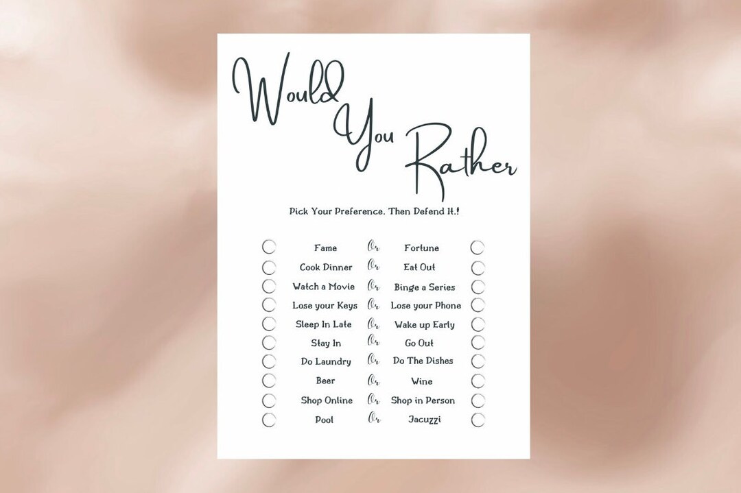 Would You Rather Icebreaker Game Icebreaker Printable Games Icebreaker