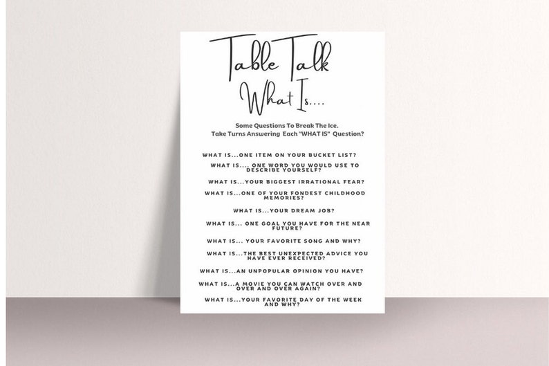 Table Talk Bundle Icebreaker Games Icebreaker Questions Printable