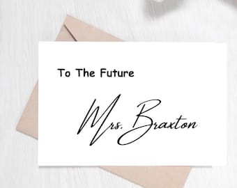 Personalized Future Mrs. Card: Elegant Wedding Shower Card