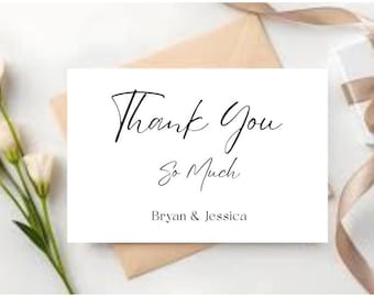 Personalized Wedding Thank You Cards And Envelopes