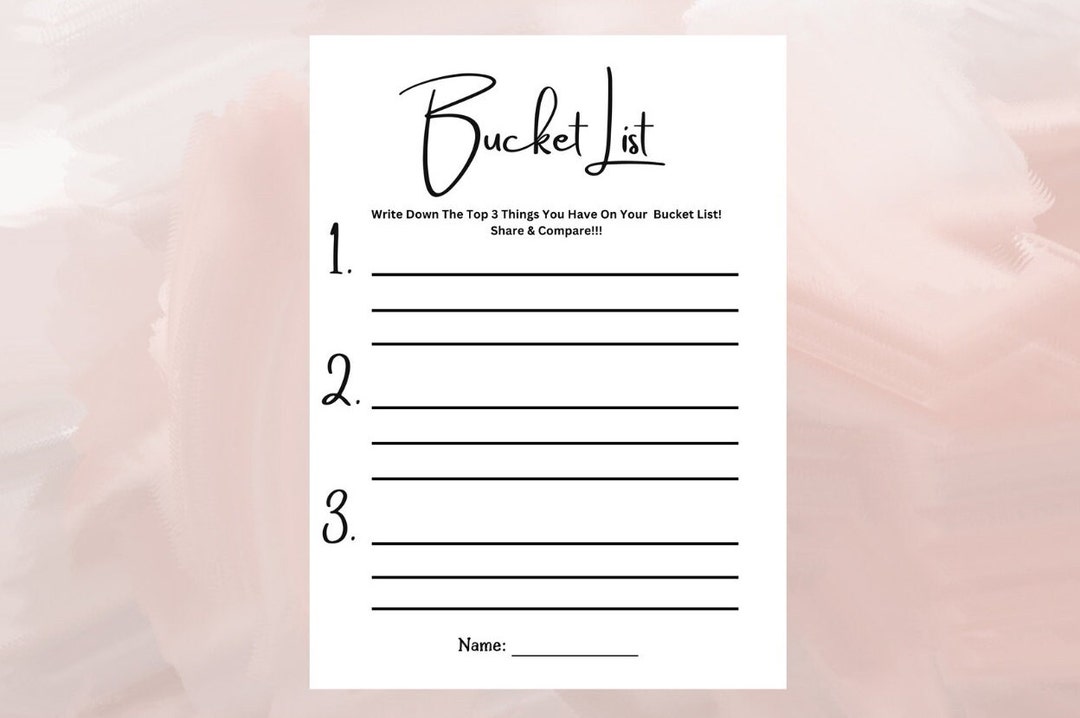 Bucket List Icebreaker Game Icebreaker Questions Printable Dinner Party