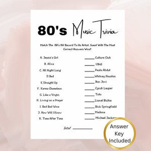 Trivia IceBreaker-spel uit de jaren 80 | Jaren 80-activiteiten | Partygames uit de jaren 80 voor kinderen en volwassenen | Vragen over IceBreaker | Direct downloaden |