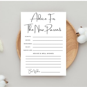 Dear Parents To Be Baby Shower Card, Baby Shower Activities, Wishes for Parents, Minimal Baby Shower Games