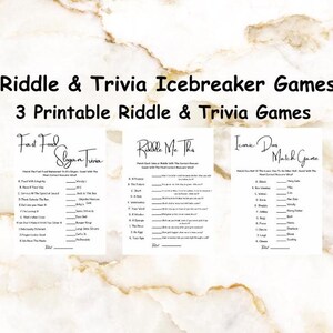 Bundel Riddle and Trivia, IceBreaker Games, vragen over IceBreaker, afdrukbare activiteiten trivia, gespreksstarters