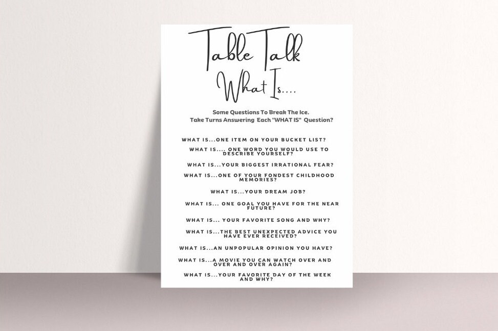 Table Talk Icebreaker Game Icebreaker Printable Games Icebreaker