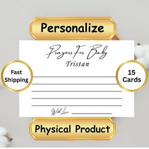 Tarjeta con oraciones para bebé (con sobre), bautizo, actividades para baby shower, tarjeta minimalista para baby shower, deseos para el bebé