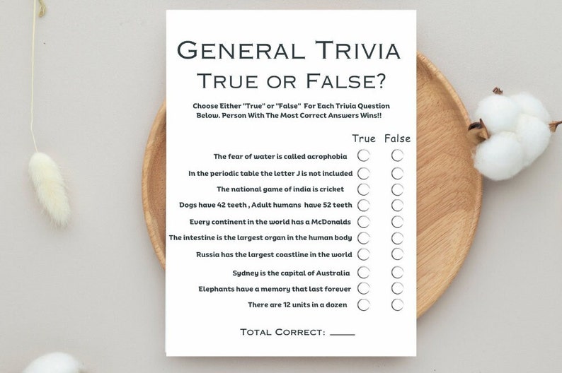 True or false trivia printable icebreaker game trivia questions pub
