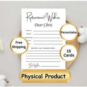 Retirement Wishes Card, Modern Minimalist Retirement Keepsake, Bucket List Ideas Card, Retirement Advice and Wishes Card