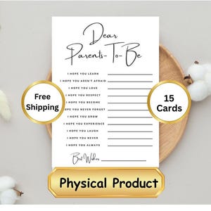 Carte baby shower, futurs parents, activités baby shower, souhaits pour les parents, mini jeux baby shower