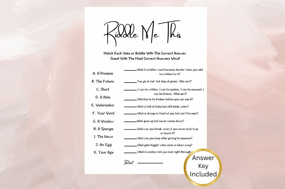 Riddle Me This Icebreaker Game Icebreaker Questions Printable Dinner