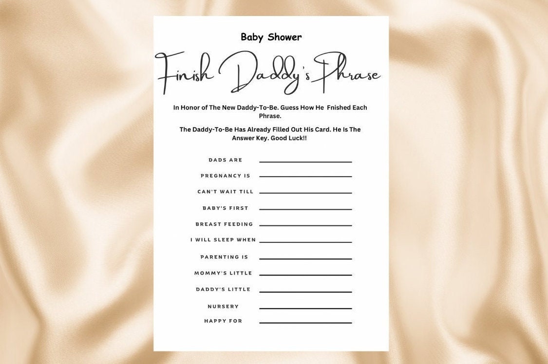 Finish Daddy's Phrase Baby Shower Game Gender Neutral Baby Shower Game Trivia Games Baby Shower Trivia Printable - Etsy finish-daddy-s-phrase-baby-shower-game-gender-neutral-baby-shower-game-trivia-games-baby-shower-trivia-printable-etsy