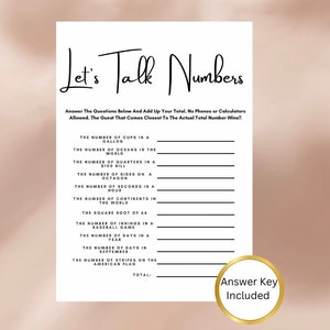 Let's Talk Numbers IceBreaker Game, IceBreaker-afdrukbare games, vragen over IceBreaker Etentje Gespreksstarters