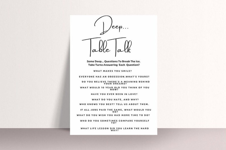 Table Talk Bundle Icebreaker Games Icebreaker Questions Printable