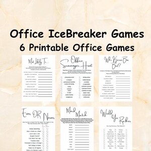 Printable Office Icebreaker Games Bundle: Team Building Activities (PDF)