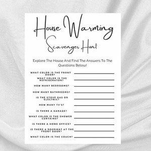 Housewarming Scavenger Hunt Game | House Warming Party Bundle | Modern Printable Housewarming Games | Instant Download