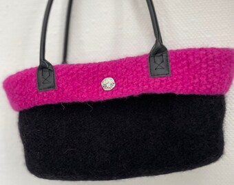 Trachtentasche, moderne Dirndltasche, schwarz magenta