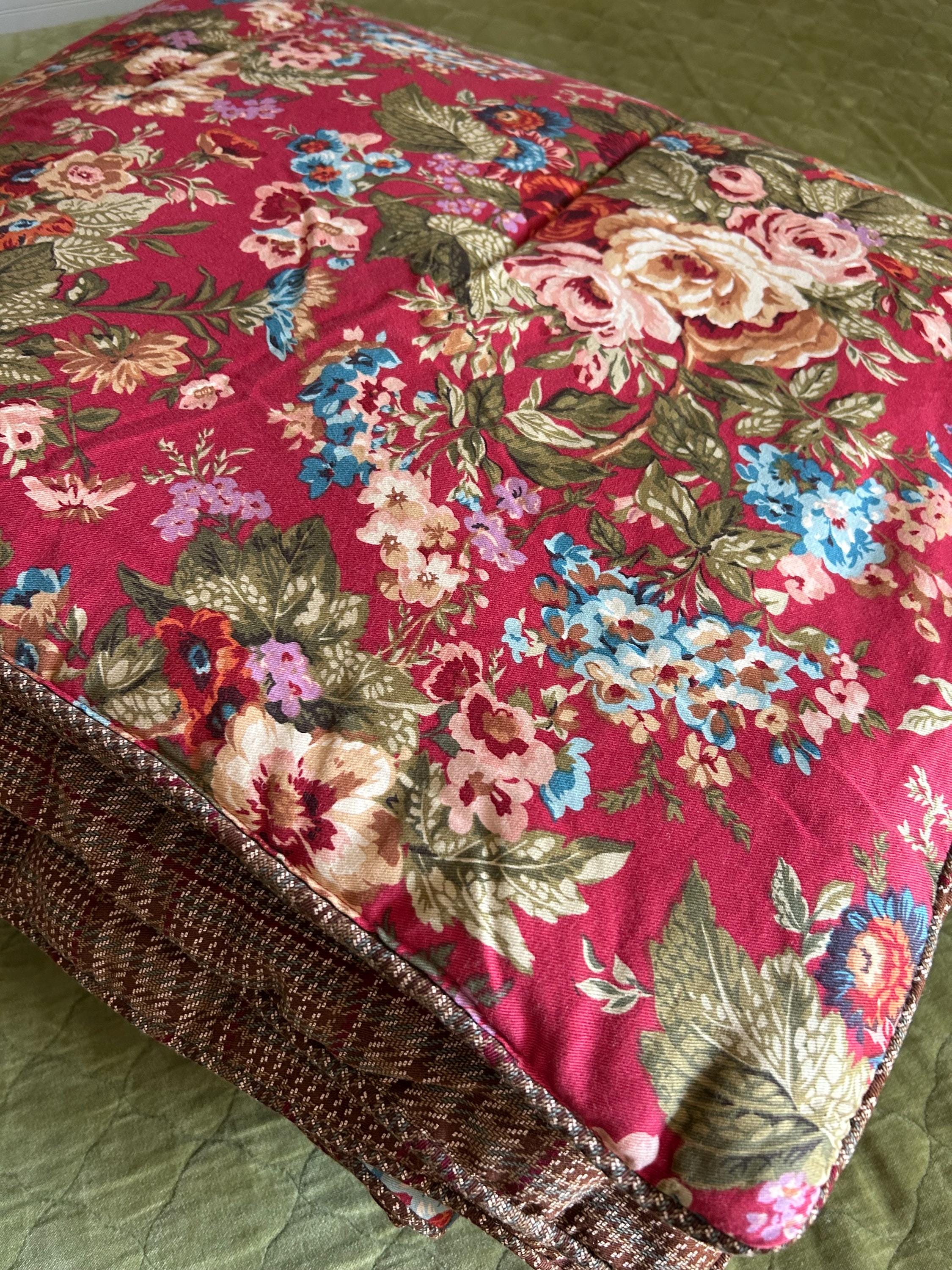 Ralph Lauren CHAPS SUMMERTON Red Floral / Houndstooth Comforter