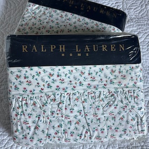 Lenzuola piatte e con angoli vintage Ralph Lauren BEACH PLUM floreali multi cottage NIP rare