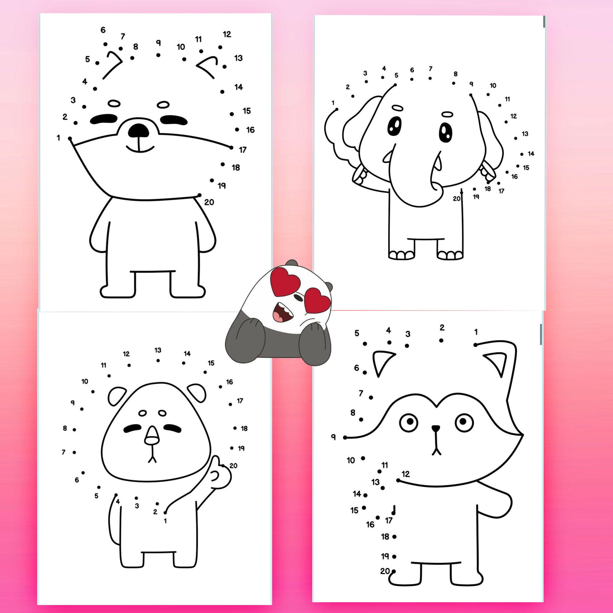 Printable Dot to Dot Animal Coloring Pages - Dot to Dot Activities for ...