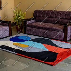 Hand Tufted Multi colour Country Oriental Wool Rug Hand Tufted Designer Wool Rug Hand Tuft Rug Living Room Rug Hand Tufted Rug