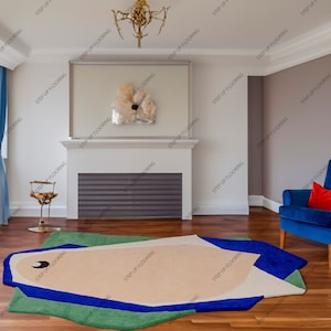 Hand Tufted Postmodern Hilton McConnico Toulemonde Bochart Cat Rug Designer Modern  Handmade Area Rug  Rugs Living Room Rugs Kids Room Rug