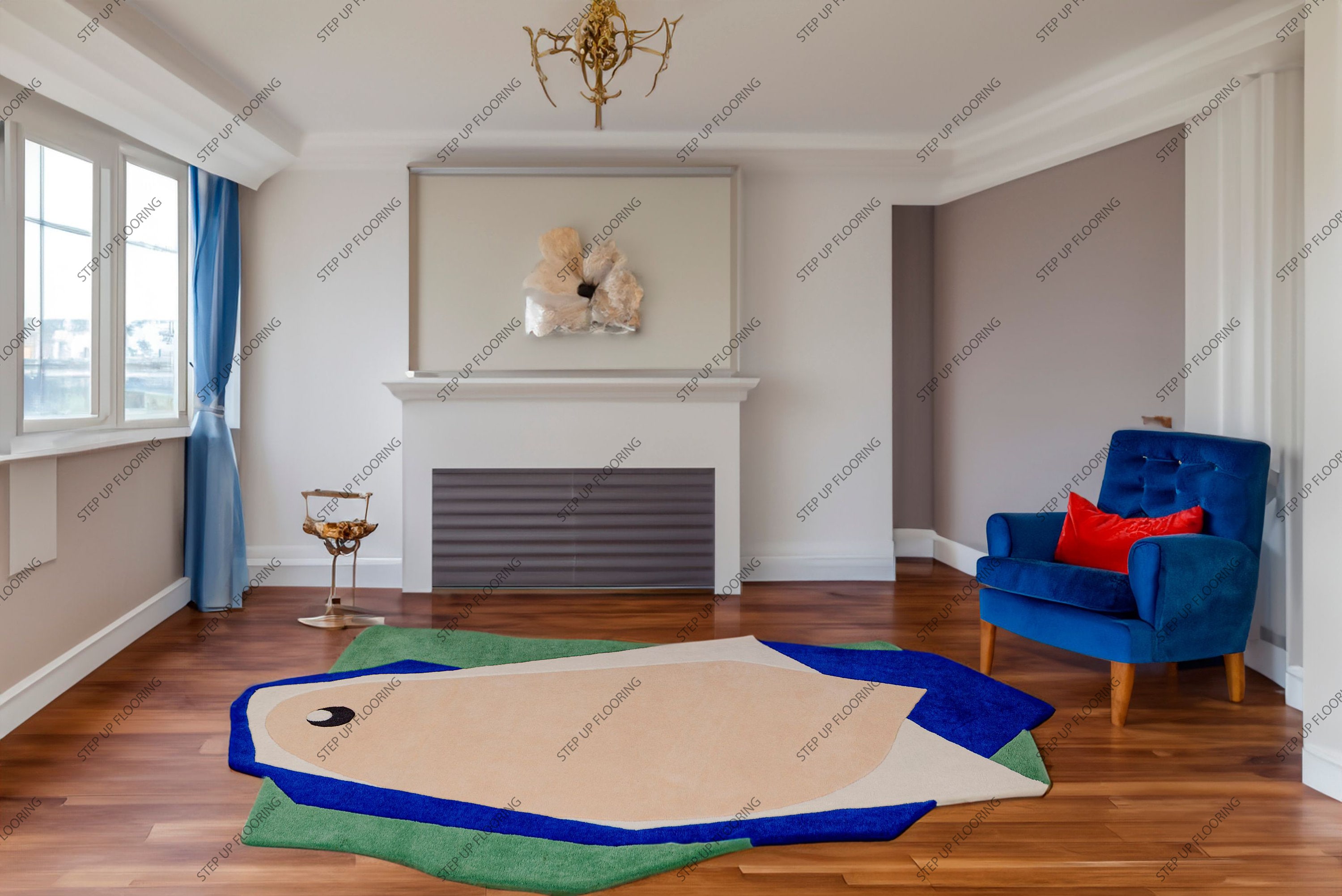 Hand Tufted Postmodern Hilton McConnico Toulemonde Bochart Cat Rug Designer Modern Handmade Area Rug Rugs Living Room Rugs Kids Room Rug