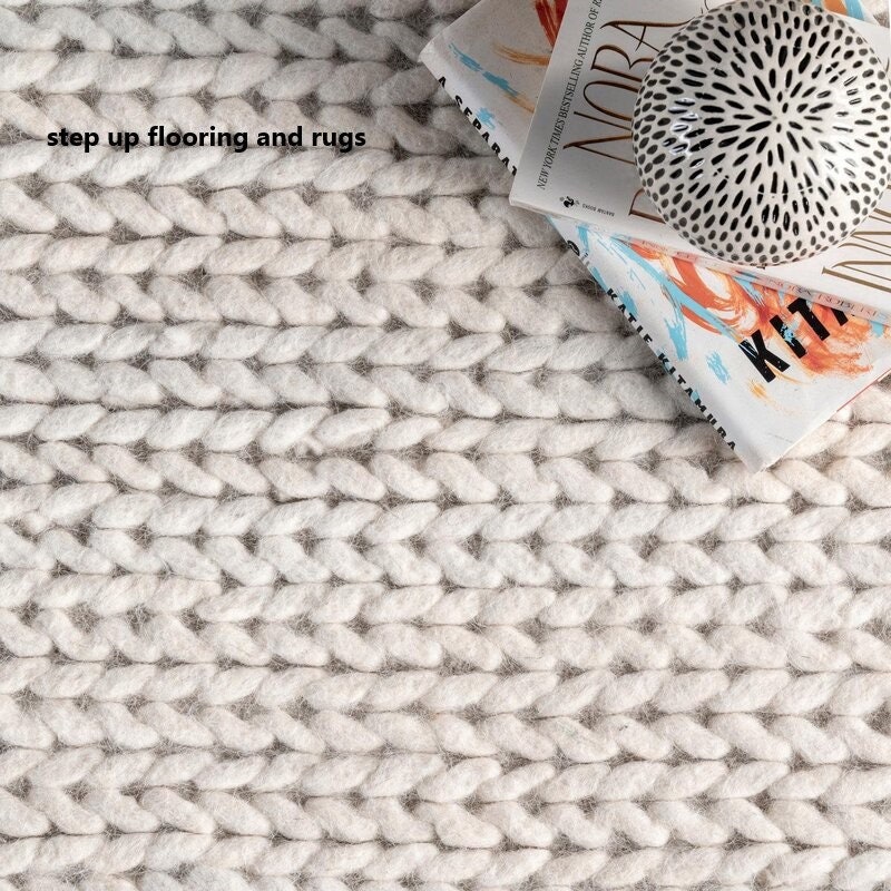 Handknitted Chunky Wool Indoor Area Rug Etsy Canada