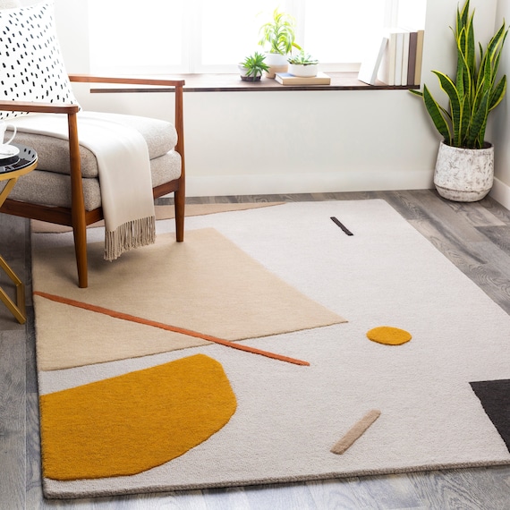 Tempeaux Modern Wool Handmade Area Rug Hand Tuft Rugs Hand Etsy