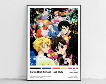 pics Anime Minimalist Poster Ohshc ouran high school host club poster etsy