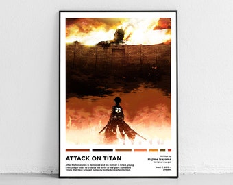 29,7 cm Formato A3 Chutoral Anime Poster-Attack on Titan Key Art Poster Anime Art Decor Poster da Parete Stampa Pittura Unica 42