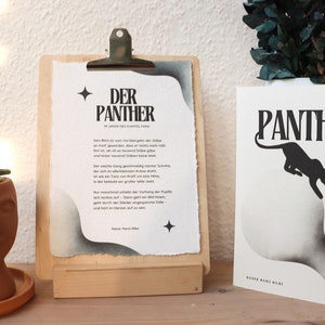 Der Panther – Rilke Gedicht auf Büttenpapier | A5 Faltkarte mit Umschlag | Poesie Geschenk für Literaturfreunde