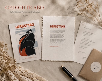 Poetry Subscription Box | Monthly Poem on Handmade Cotton Paper +