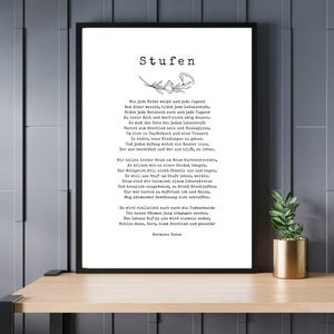 Steps by Hesse, Digital Download in Typewriter Style, Inspiration for New Beginnings and Stylish Home Decor