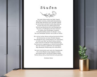 Stages by Hermann Hesse, two-part bundle on stages, digital download, typewriter style, inspiration for new beginnings and home decor