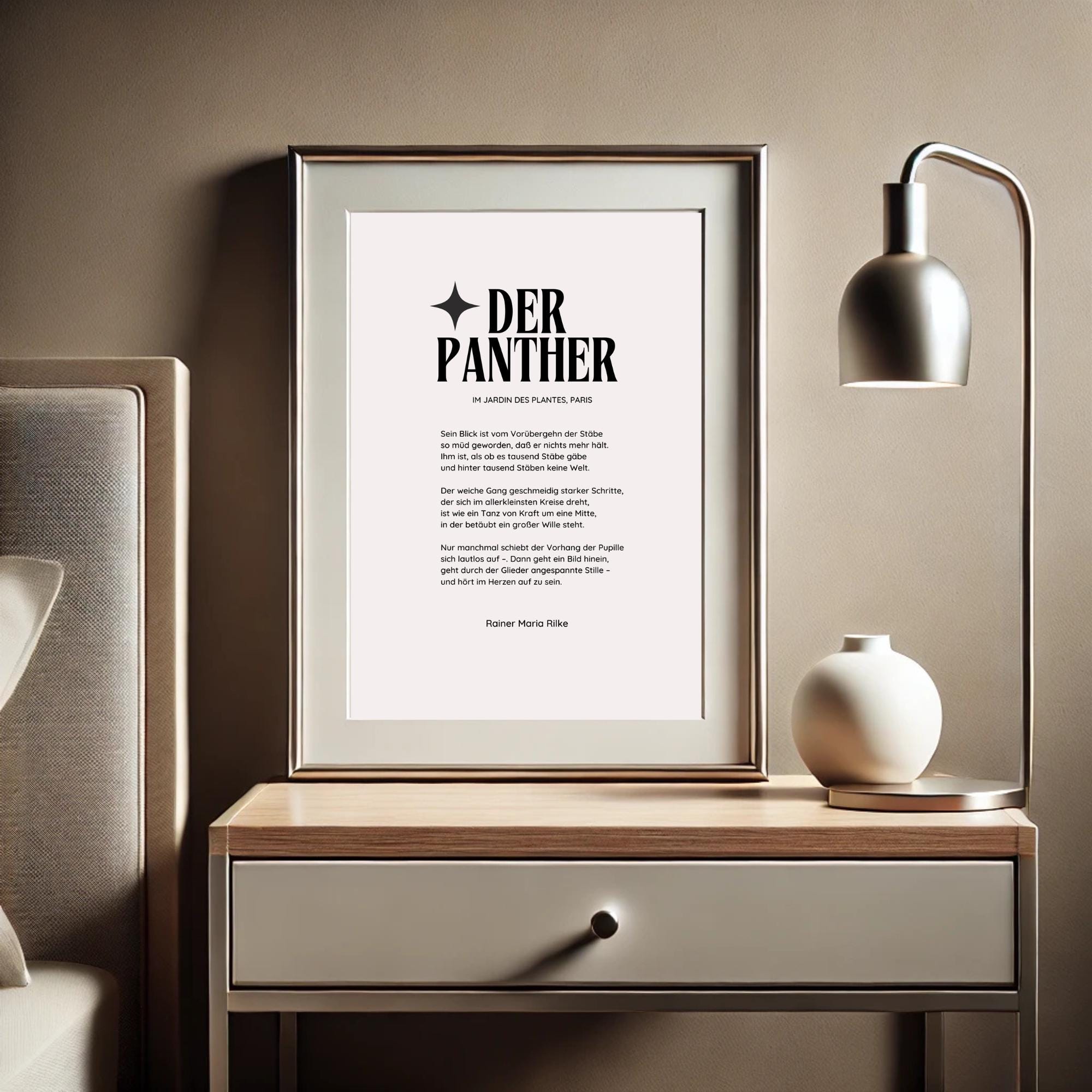 The Panther by Rilke, Poem as Digital Download, Wall Poetry for Instant  Download - Etsy