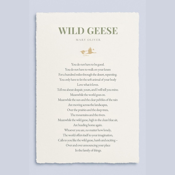 Wild Geese Mary Oliver Printable Version Dream Work.,OLIVER,