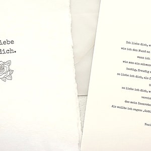 Karte mit Liebesgedicht von Nazim Hikmet , Istanbul, mit Rosen Motiv schwarz-weiß, A5 Gedicht Print auf Büttenpapier