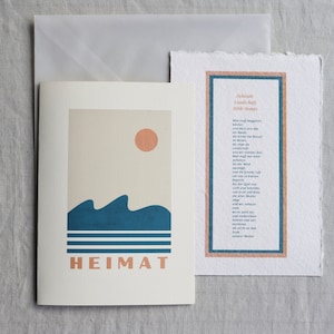 Ziehende Landschaft von Hilde Domin, Gedicht auf Büttenpapier, Sommergedicht,Gedicht für Resilienz/ Widerstandskraft/ Heimat,Meer und Sonne