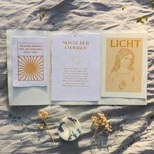 Sonne der Ewigkeit – Poetisches Gedichtset/bundle auf Büttenpapier | Für Trost, Licht & innere Stärke | Sommer Wallart für Achtsamkeit|