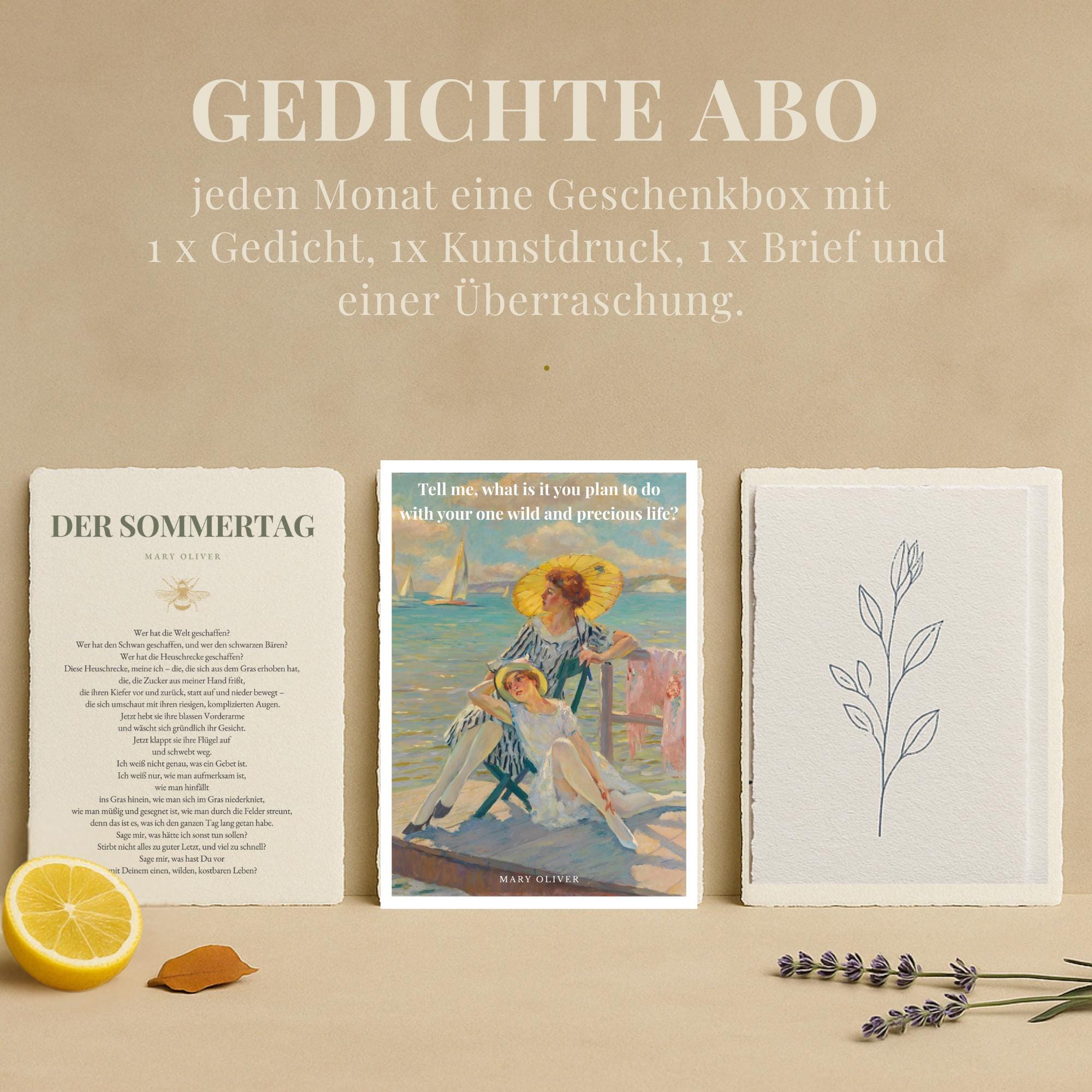 Poetry Subscription Box | Monthly Poem on Handmade Cotton Paper +