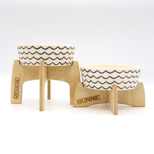 Eco Friendly Bamboo Large Dog Bowl & Stand Large Dog Bowl Etsy