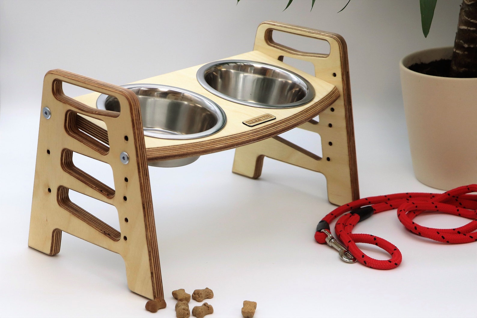 Tilted Dog Bowl Stand Adjustable Double Dog Bowl Stand dog Etsy