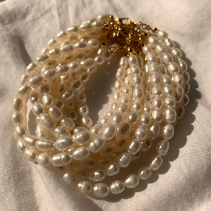 Pearls rice beaded anklet | Freshwater Pearls beaded anklet,  Pearls beads beaded anklets