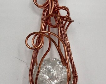 Custom Cracked Marble Wire Woven Pendant