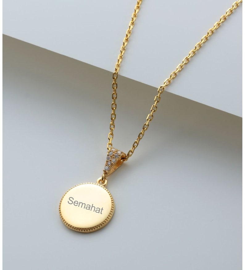 Mother Gift Gift for Her Personalized Name Circle Necklace Gemstone Round Necklace Custom Name Circle Best Gift For Mom,