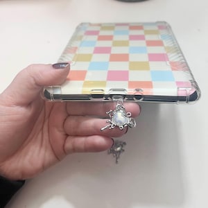 Y2K Heart Kindle Charm, Phone Charm, USB Charm, Kindle Accessories, iPad/Tablet Accessories, Phone Accessories, Dust Plug