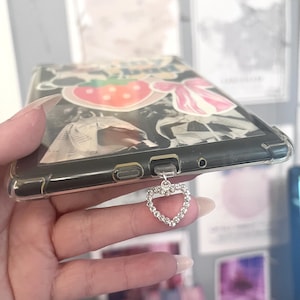 Diamond Heart Kindle Charm, Phone Charm, USB Charm, Kindle Accessories, iPad/Tablet Accessories, Phone Accessories, Dust Plug