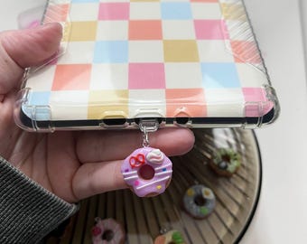 Mochi Donut  Kindle Charm Dust Plug, Coquette Kindle Accessories, Cute E-Reader Charm, Kawaii Bookish Gift,  iPad/Tablet Charm